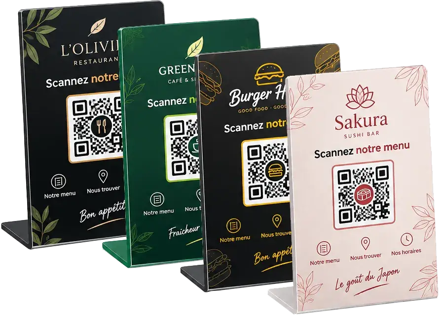 Chevalet de table QR en plexiglas cristal speedPrint